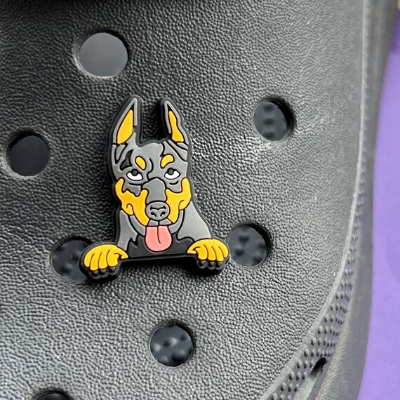 Doberman Dog Croc Like Shoe Charm Accessory Shoe Decoration