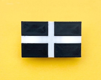 Adorno para zapatos con la bandera de San Piran / Decoración para zuecos impresa en 3D de Cornualles