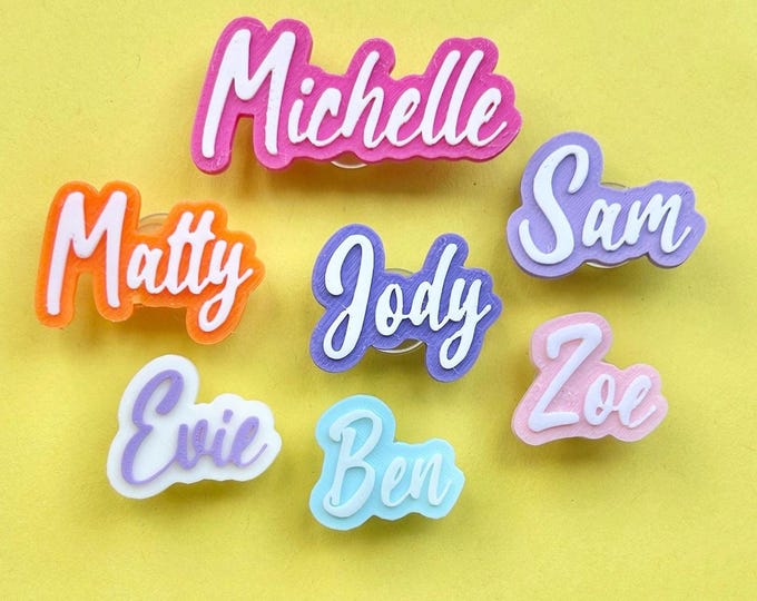 Personalised Name Clog Charms | 3D Printed Shoe Accessories