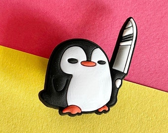 Penguin with Knife Croc Like Shoe Charm accessory - shoe decoration