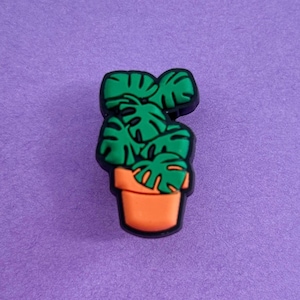 Monstera Plant PVC Shoe Charm | Rubber Clog Accessory
