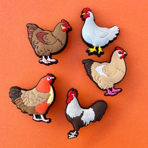 Various Chickens/Hens Croc Like Shoe Charm accessory - shoe decoration