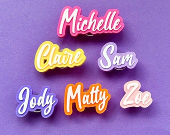 Personalized Name Clog Charms (Set of 2) | Custom 3D Printed Shoe Accessories