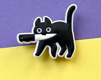 Spooky Black Cat Shoe Charm – Funny Clog Accessory