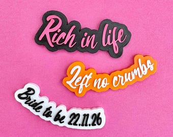 Adornos curvos personalizados para zuecos / Accesorios para zapatos impresos en 3D