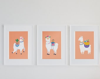 Llama Trio Packed Wall Art