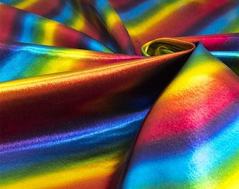 Gradient rainbow Lycra fabric for costumes, leotards, tracksuits, dance and gymnastics shows
