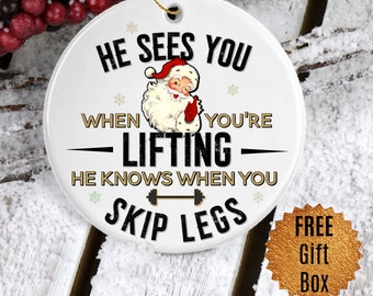 Weightlifting Ornament Fitness Gifts for Men Women Bodybuilding Weightlifter Merry Liftmas Home Tree Decor for Personal Trainer Gift for Him