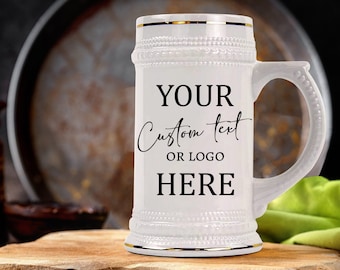 Custom Beer Mug for Men Personalized Beer Stein Gift for Beer Lovers 22 oz Ceramic Beer Mugs with Handle Customized Beer Glasses for Women