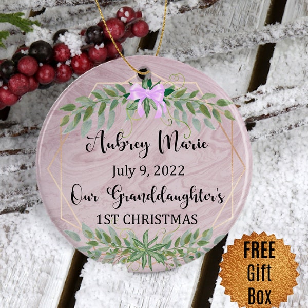 Granddaughter First Christmas Ornament Etsy