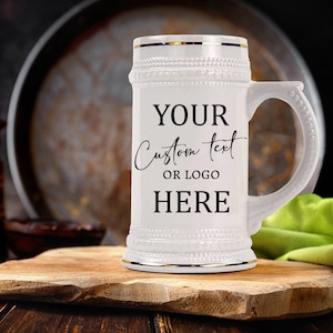 Custom Beer Mug for Men Personalized Beer Stein Gift for Beer Lovers 22 oz Ceramic Beer Mugs with Handle Customized Beer Glasses for Women