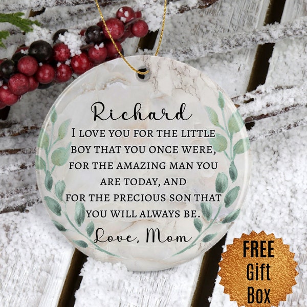 To My Son Personalized Ornament Keepsake for Christmas Gift for Son Wedding Son Gifts from Mom Birthday Decor I Love You for The Little Boy