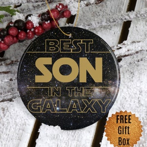 Son Ornament from Mother Son Gift Ideas for Him Cute Birthday Graduation Christmas Gifts for Son Best Son in the Galaxy Keepsake from Father