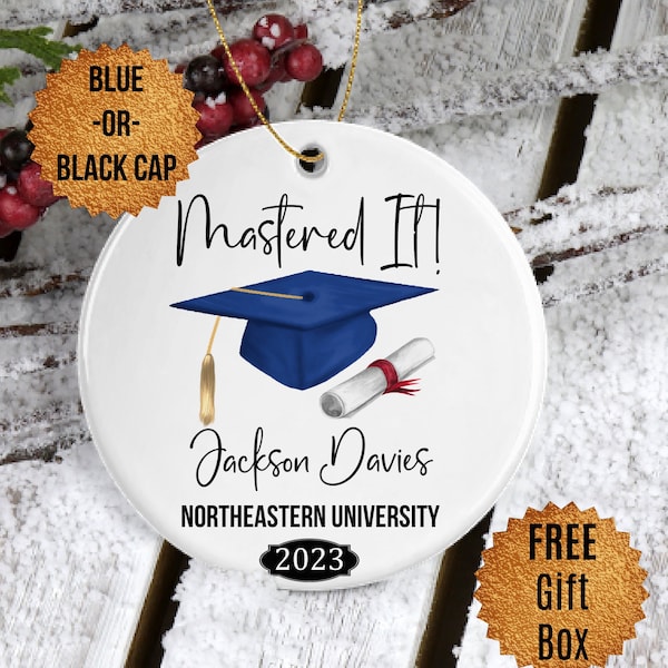 Personalized Mastered It Gradutaion Gift for Women 2023 Masters Degree Gifts for Men Grad Ornament for Her Graduate Keepsake For Him