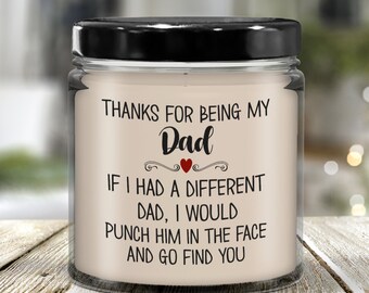 Dad Candle from Daughter Gift for Dad Gift from Son Thanks for Being My Dad Funny Fathers Day Gift for Him Christmas Gift Birthday Gift Men