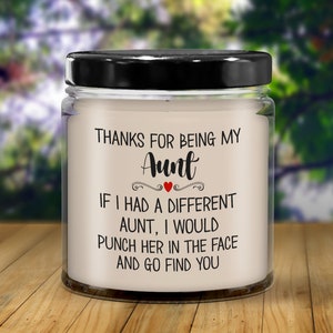 Aunt Candle for Aunt Christmas Gift for Aunt Gifts from Niece White Elephant Gift for Her Thanks for Being My Aunt Gift for Sister Funny