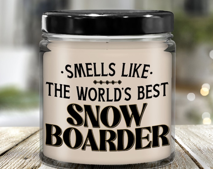 Snowboarding Gift for Him Her Smells Like The World's Best Snowboarder Funny Candle Gift For Snowboarder Present Snowboard Decor Men Women