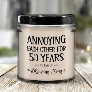 50th Anniversary Candle for Wife Husband Funny Golden 50 Year Anniversary Gifts for Parents Anniversary Annoying Each Other for Fifty Years