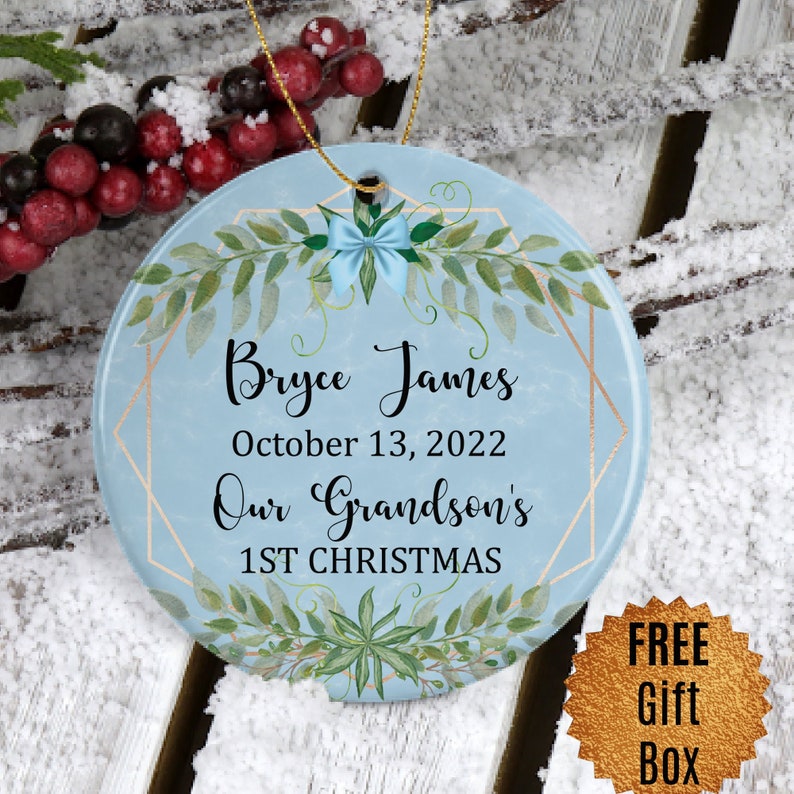 Personalized Grandson Ornament Our Grandson's First Etsy