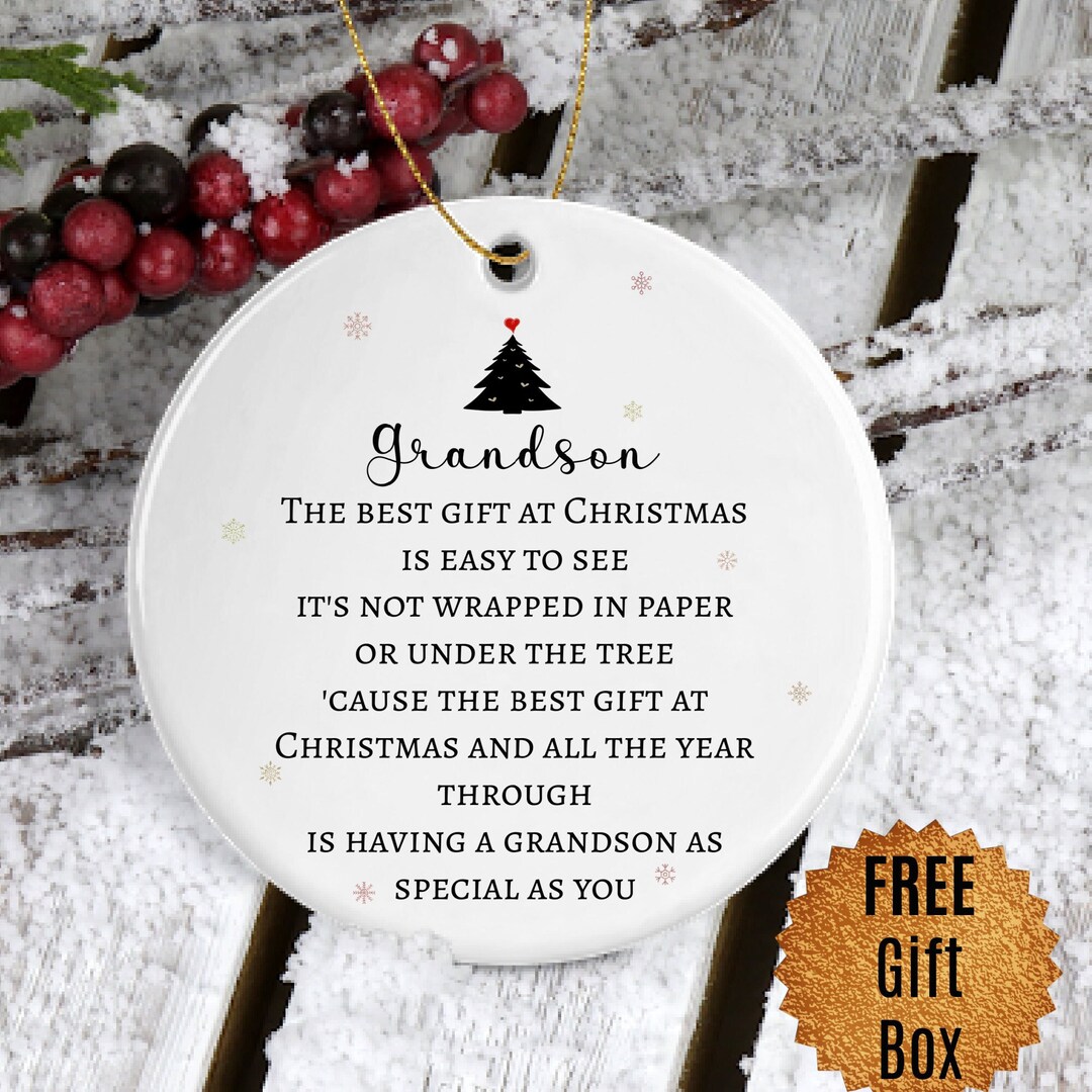 Grandson Christmas Ornament From Grandparent Gift for Grandson Gifts