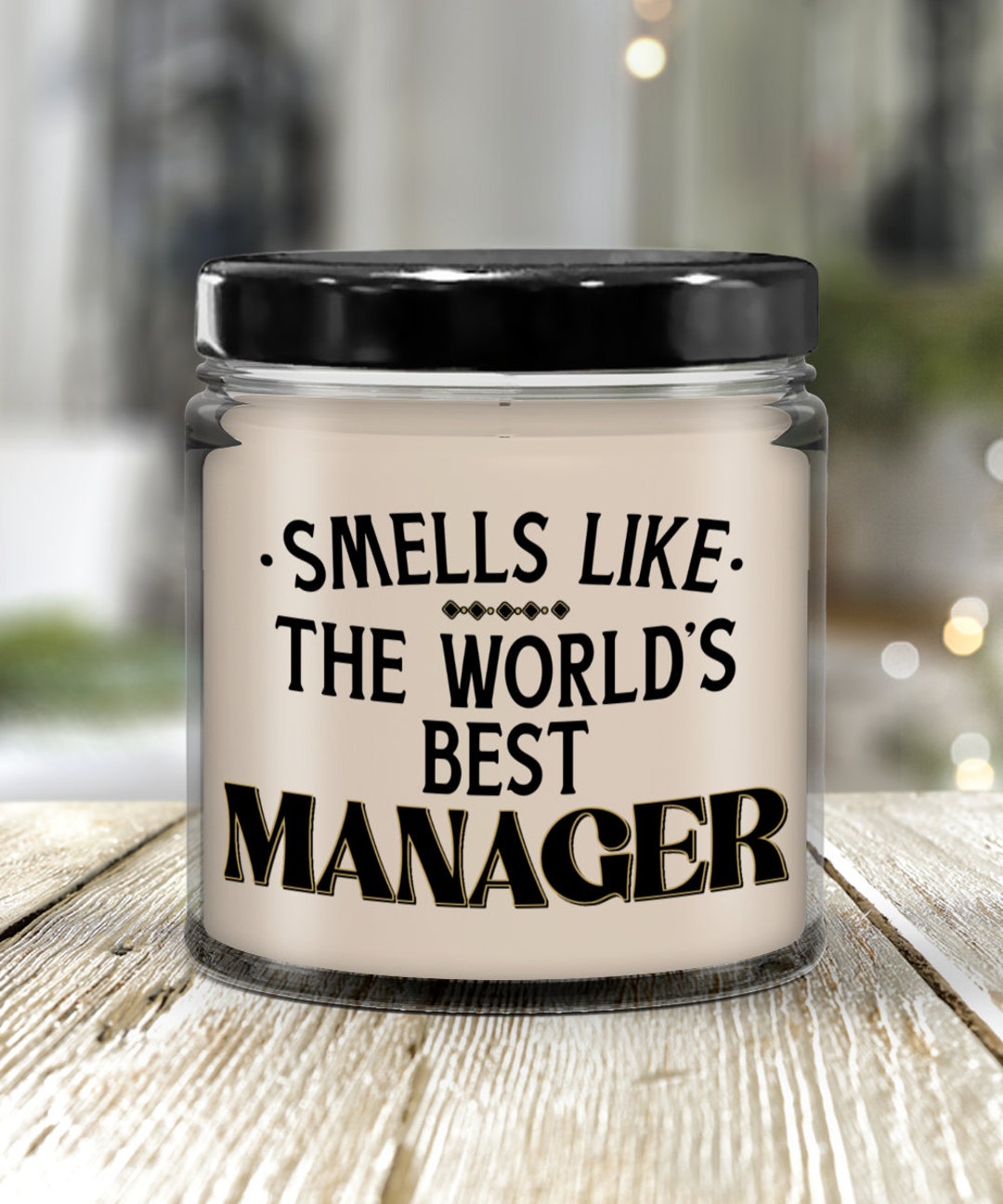 Manager Gift Candle for Office Manager Funny Work Smells Like the World