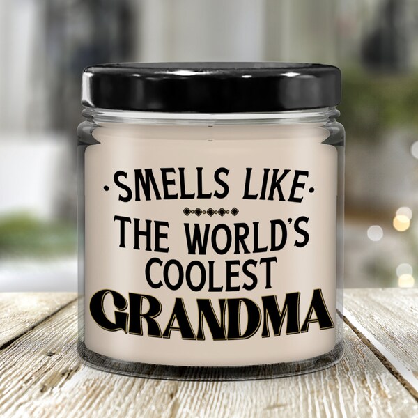 Grandma Gift From Grandchild Funny Candle Smells Like World's Coolest Grandma Gift For Grandmother Christmas Birthday Mothers Day For Women