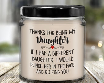 Funny Daughter Candle Gift for Her From Mom and Dad Thanks for Being My Daughter Gifts for Women Birthday Christmas Present for Adult Teen