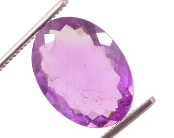 Natural Amethyst Faceted Oval Awesome Top Quality , Pink Amethyst Oval Cabochon Loose Gemstone For Making Jewelry 9.40 Ct 19X14X6 MM H-1
