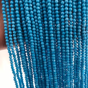 Turquoise Faceted Rondelle Beads, 4mm Turquoise Beads, Natural Turquoise Faceted Beads, Genuine Turquoise Beads Strand on Wholesale Price.