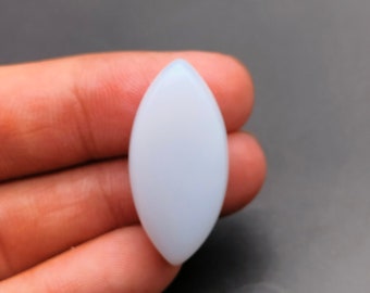 Amazing Top Grade Quality Natural Blue Chalcedony Cabochon, Blue Chalcedony Gemstone, AAA Chalcedony, For Jewelry Making 21.10Ct 28X12X5mm