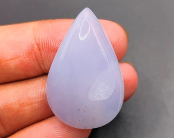 Superb Top Grade Quality Natural Blue Chalcedony Cabochon, Blue Chalcedony Gemstone AAA Chalcedony For Semi Jewelry Making 39.90Ct 30X19X6mm