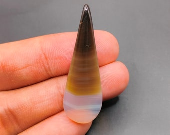 Mind Blowing Top Quality Natural Banded Orange Onyx Cabochon, Banded Orange Onyx Gemstone, Banded Onyx, For Jewelry Making 12.65Ct 36X11X2mm