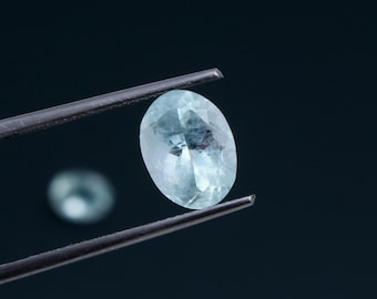 100% Natural Aquamarine Faceted Gemstone. Blue Aquamarine Wholesale Loose Cut Gemstone. 2 pieces Oval Pair. Oval Size 5.40 Carat 10X8 MM