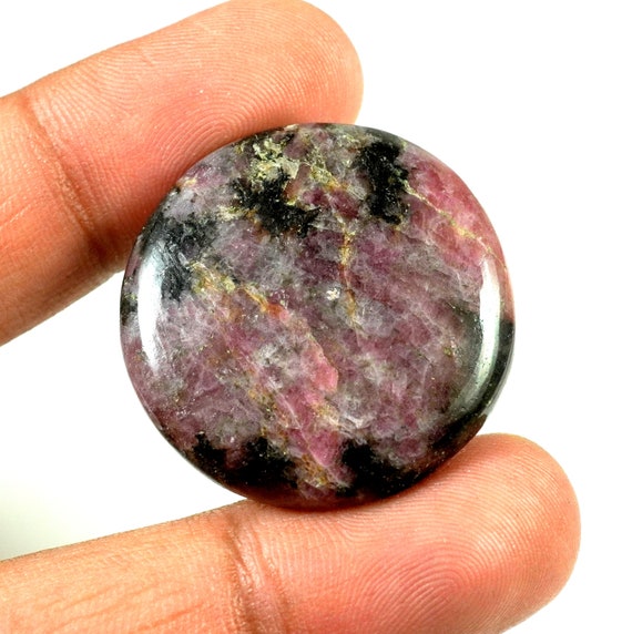 AAA+ Top Grade Quality Natural Rhodonite Cabochon, Rhodonite Gemstone, AAA Rhodonite, For Semi Stone Jewelry Making 73.00Ct 33X33X6mm