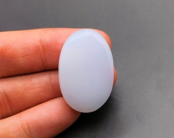 A One Top Grade Quality Natural Blue Chalcedony Cabochon, Blue Chalcedony Gemstone, AAA Chalcedony, For Jewelry Making 32.50Ct 28X18X4mm