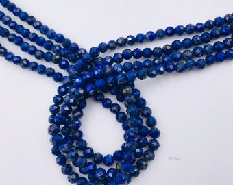 Natural Lapis Lazuli Faceted Rondelle Beads,Approx 3.5-4mm Lapis Beads,Lapis Lazuli Faceted Beads,Faceted Beads,Lapis Lazuli Rondelle Beads