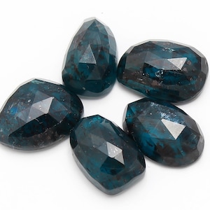 Natural Kyanite Teal Green Moss Kyanite Rose Cut Slices Fancy Shape Kyanite Gemstone Size 13X11X5-15X11X5 MM Approx) Moss Kyanite Gemstones