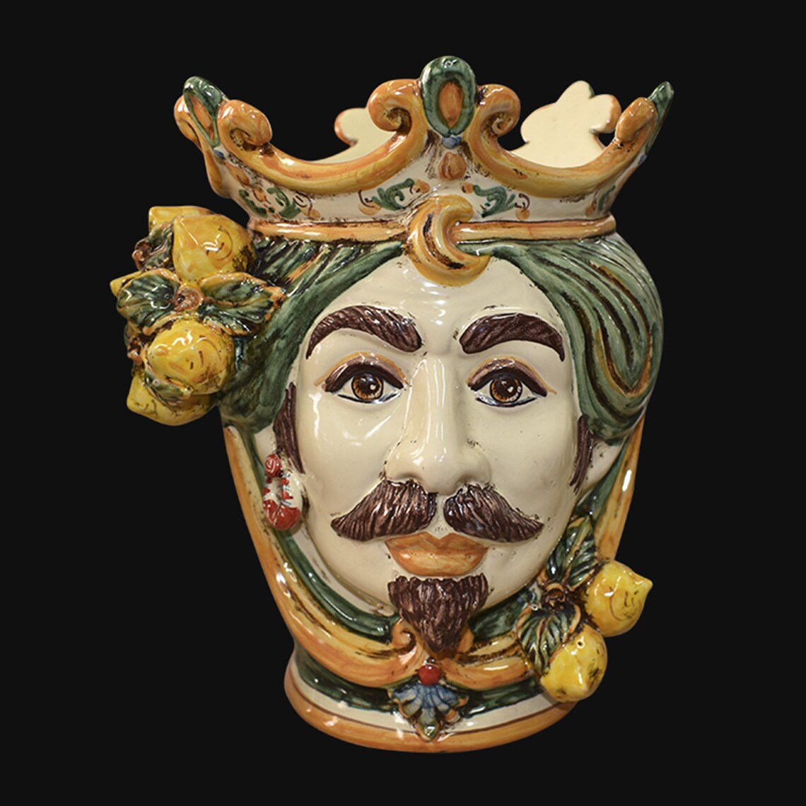 Sicilian Head Vase Testa Di Moro Caltagirone Ceramics Etsy Australia