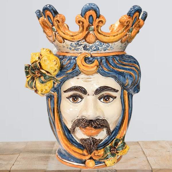 Sicilian Head Planter Etsy