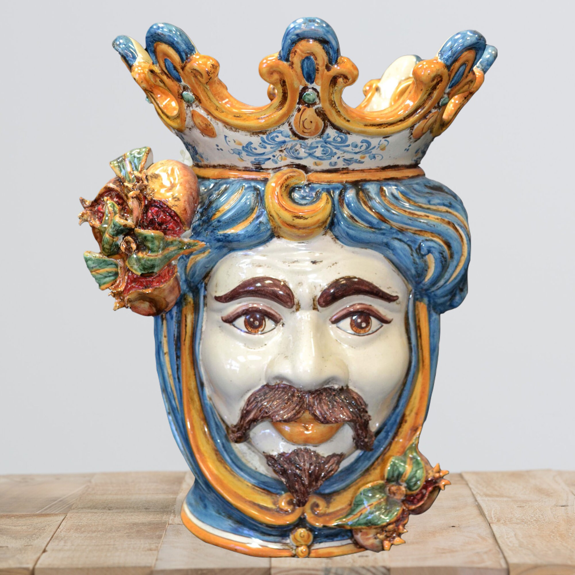 Handmade Pottery Head Planter Testa Di Moro Caltagirone Etsy