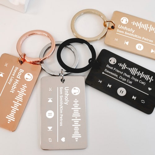 Custom Player Keychain Your Song Keychain Customized Etsy