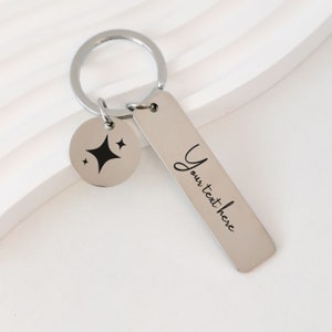 Custom Text Keychain Your Text Here Customized Keyring Engraved Metal ...