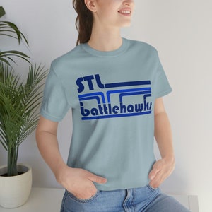 Retro Battlehawks Short Sleeve Tee Light Blue