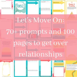 Let's Move On Digital Journal, 70+ prompts to get over your ex and let go, how to move on from your ex, printable download, self improvement