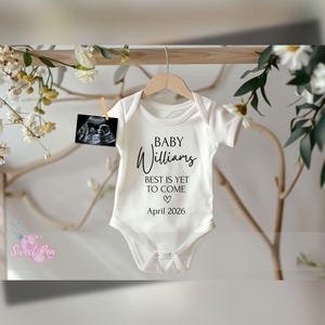 Faire-part de grossesse minimaliste, Révélation de bébé numérique floral neutre, Modèle de carte numérique personnalisé naturel, Le meilleur est à venir