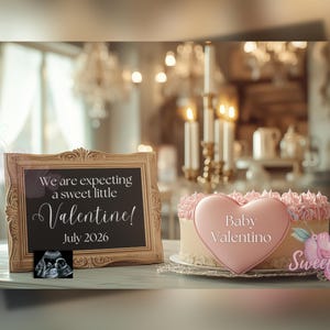 Faire-part de grossesse pour la Saint-Valentin, faire-part de bébé, modèle de carte numérique personnalisé modifiable, nous exceptons a Sweet Little