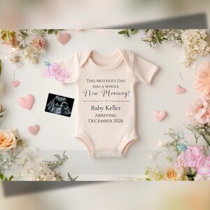 Faire-part de grossesse pour la fête des mères, modèle de carte numérique personnalisé personnalisé, naissance de bébé révéler une toute nouvelle signification, arrivée de printemps MODIFIABLE