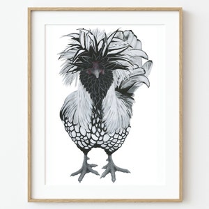 Rooster Acrylic Painting, Modern Farmhouse Art, Print of Original, Kitchen Decor, Chicken Decor, Rafael the Rooster, Reflections by Megan