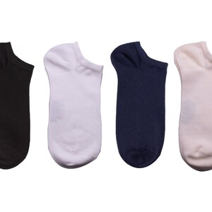 5 Pairs Low Cut Organic Socks for Sneaker Basic Organic Warm Socks Black Ankle Socks Set of 5 Casual Sport Socks Fall Cozy Socks image 3