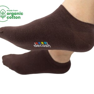 5 Pairs Brown Low Cut Organic Socks for men and women – Basic Organic Ankle socks for sneaker – Unisex Organic Cotton No Show Athletic socks